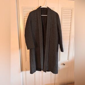 Women's Black & White Dots Front Open Winter Heavy Coat Long Sleeves Size XS